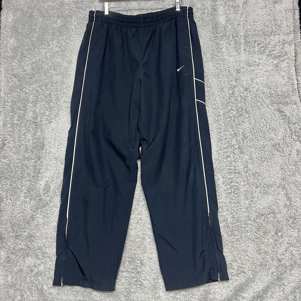 Nike Athletic Dept Pants Mens XXL 2XL Navy Blue Track Pants Zip Ankles Training